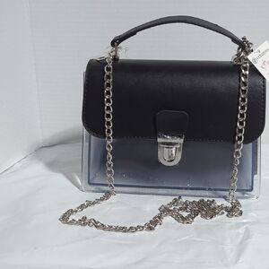 Elegant Black and Silver Crossbody Bag